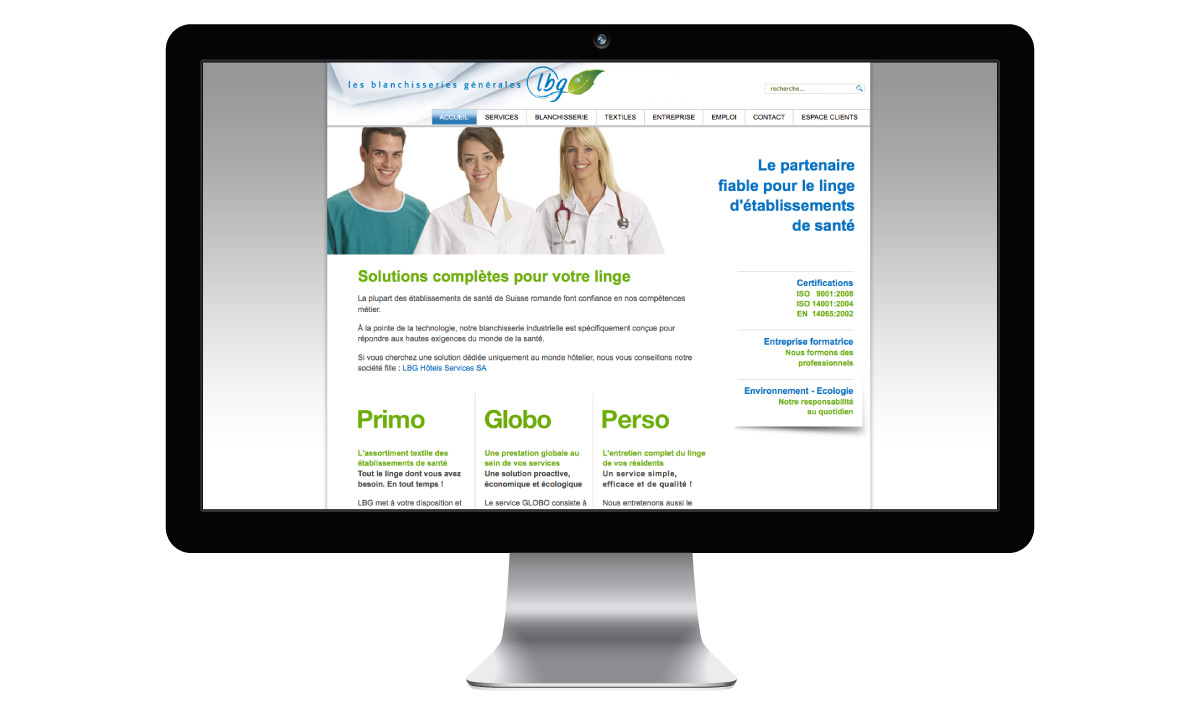 Site internet de l'entreprise LBG SA