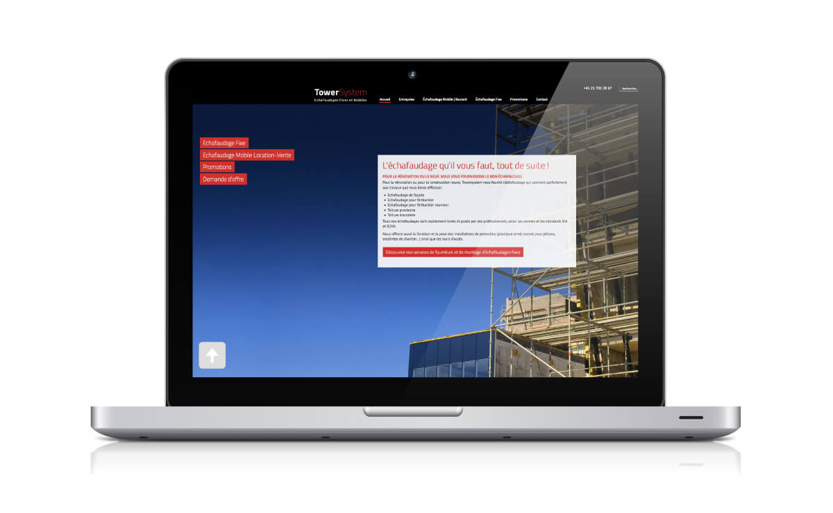 Towersystem : fourniture et pose d'échafaudage en Suisse
