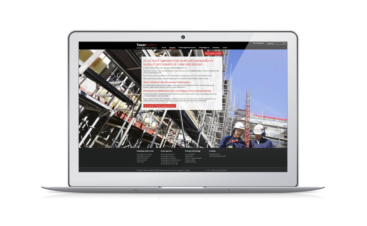 L'entreprise Towersystem loue et vend des échafaudages