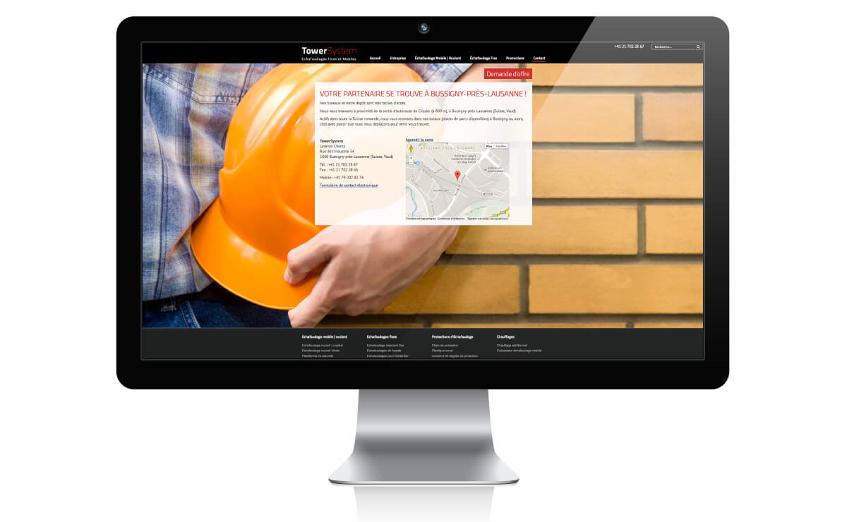 Site internet pour l'entreprise Towersystem