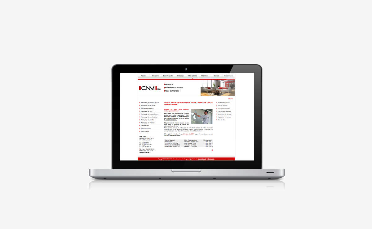 Création et référencement du site de CNM Sàrl