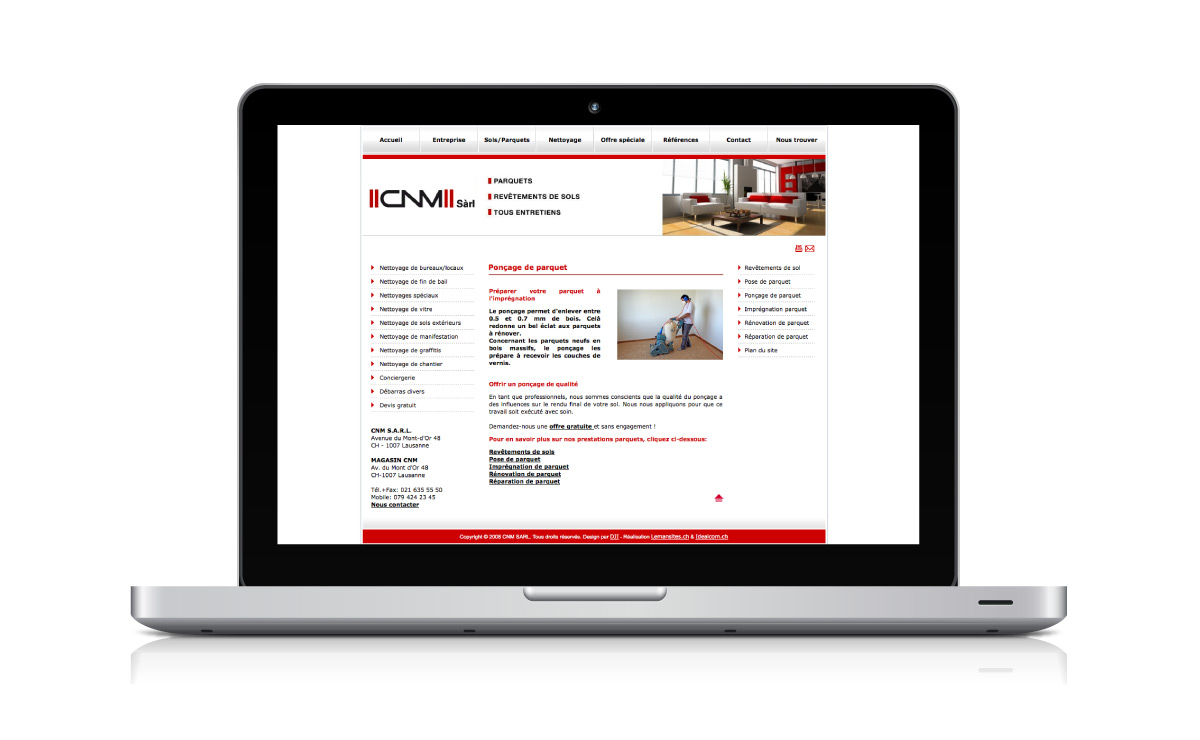 Création d'un site internet et d'une campagne Google Adwords pour l'entreprise de nettoyage CNM Sàrl