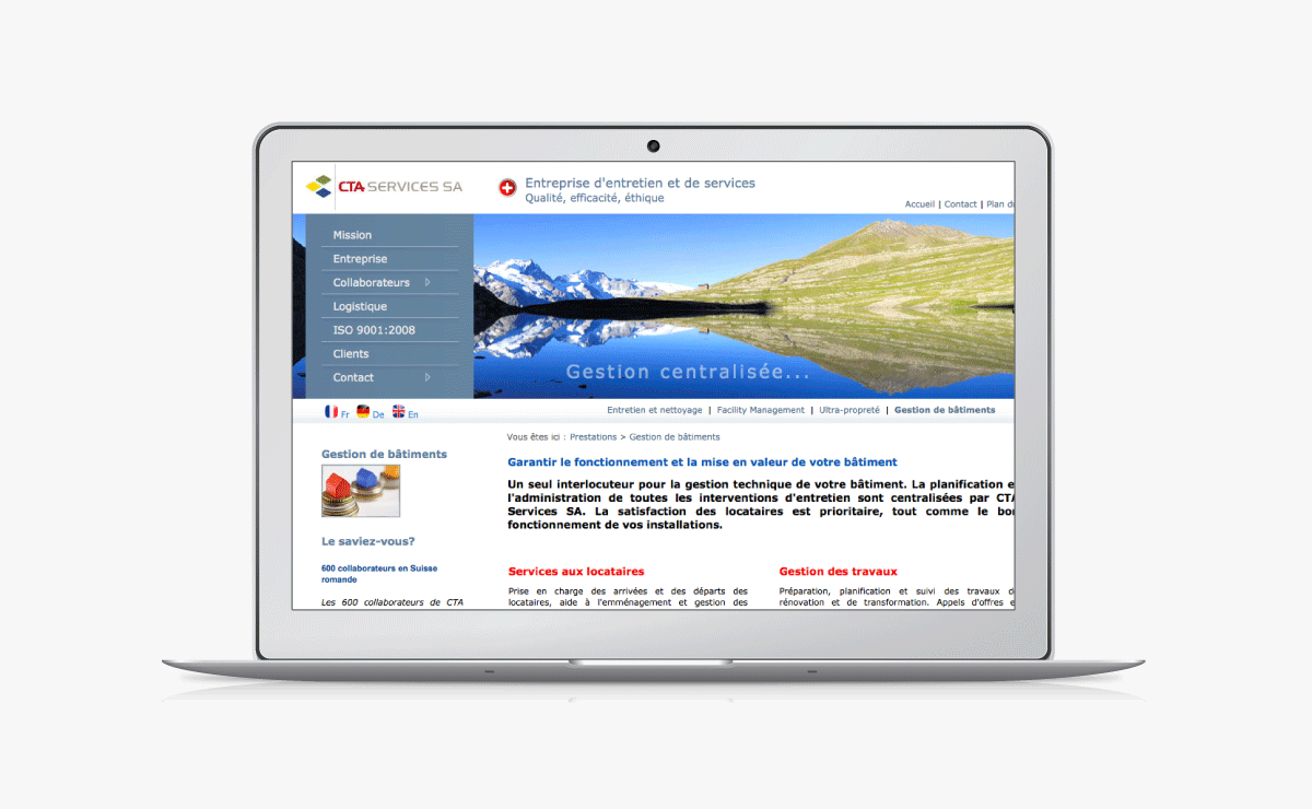 Rédaction du site internet de CTA Services SA