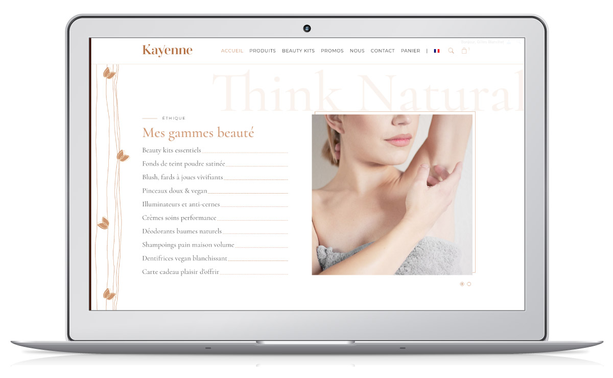 Création site internet e-commerce maquillage naturel