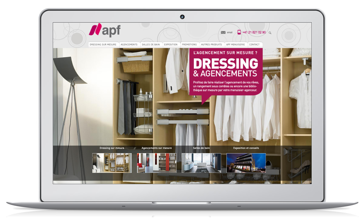 Site wordpress agencement dressing menuiserie
