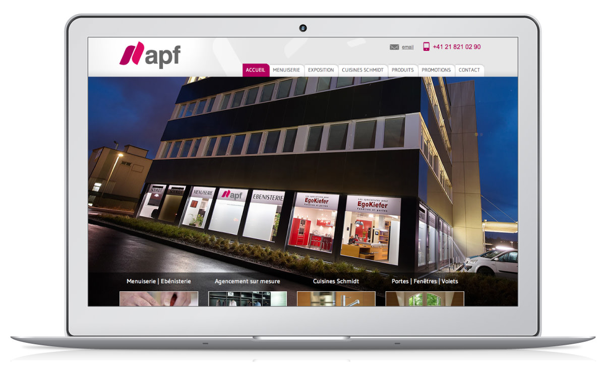 Site internet WordPress d'APF Menuiserie