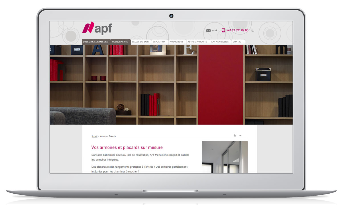 Site wordpress agencement dressing menuiserie