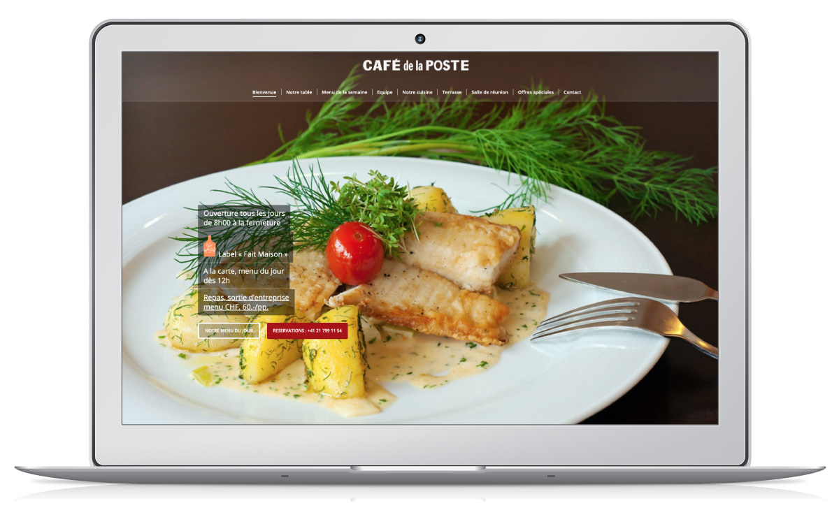 Réalisation site internet Restaurant Café de la Poste à Cully