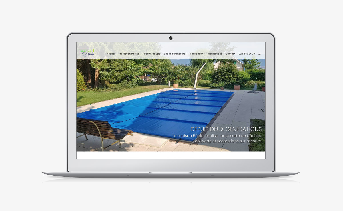 Réalisation site internet Wordpress Buhler Bâche Yverdon