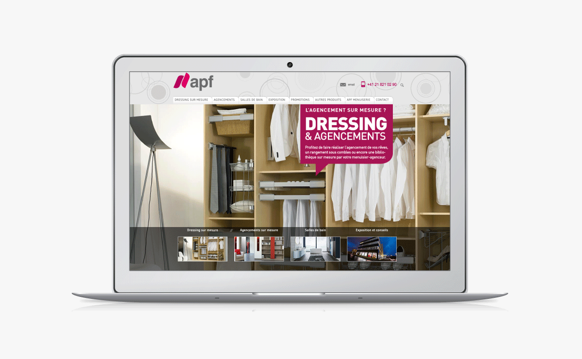 Site wordpress agencement dressing menuiserie
