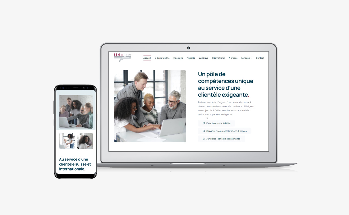 Fiduciaire : création du site internet WordPress Lausanne
