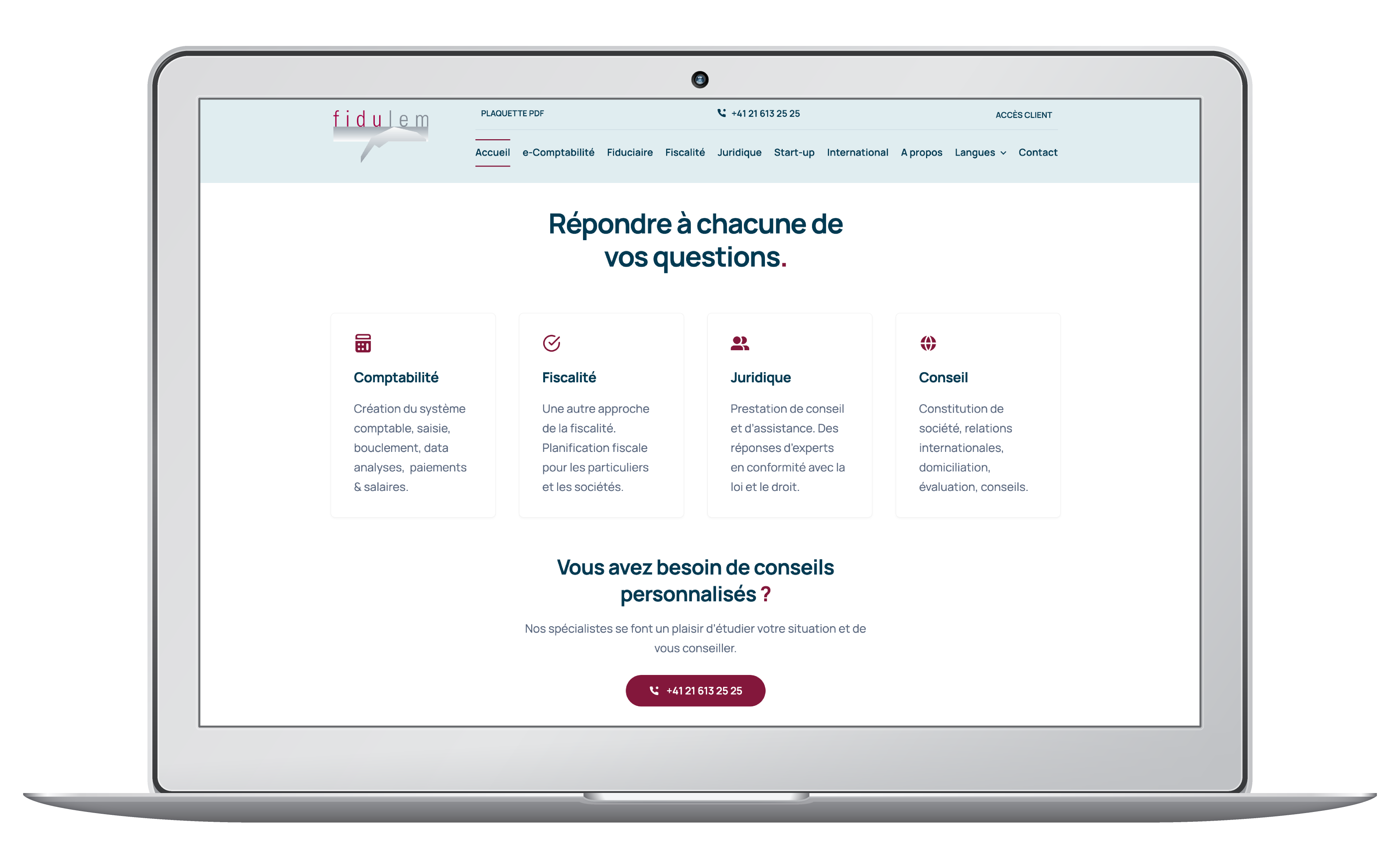 Fiduciaire : création du site internet WordPress Lausanne
