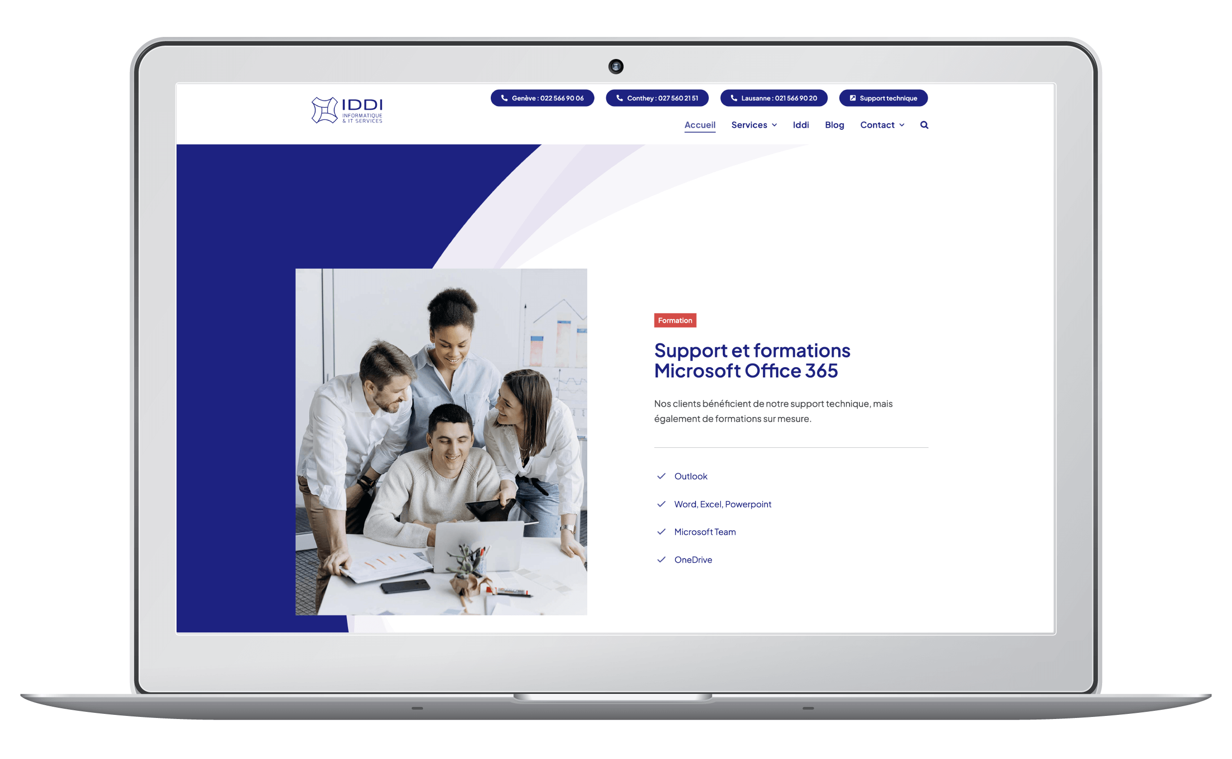 Création et référencement du site web d'une société informatique