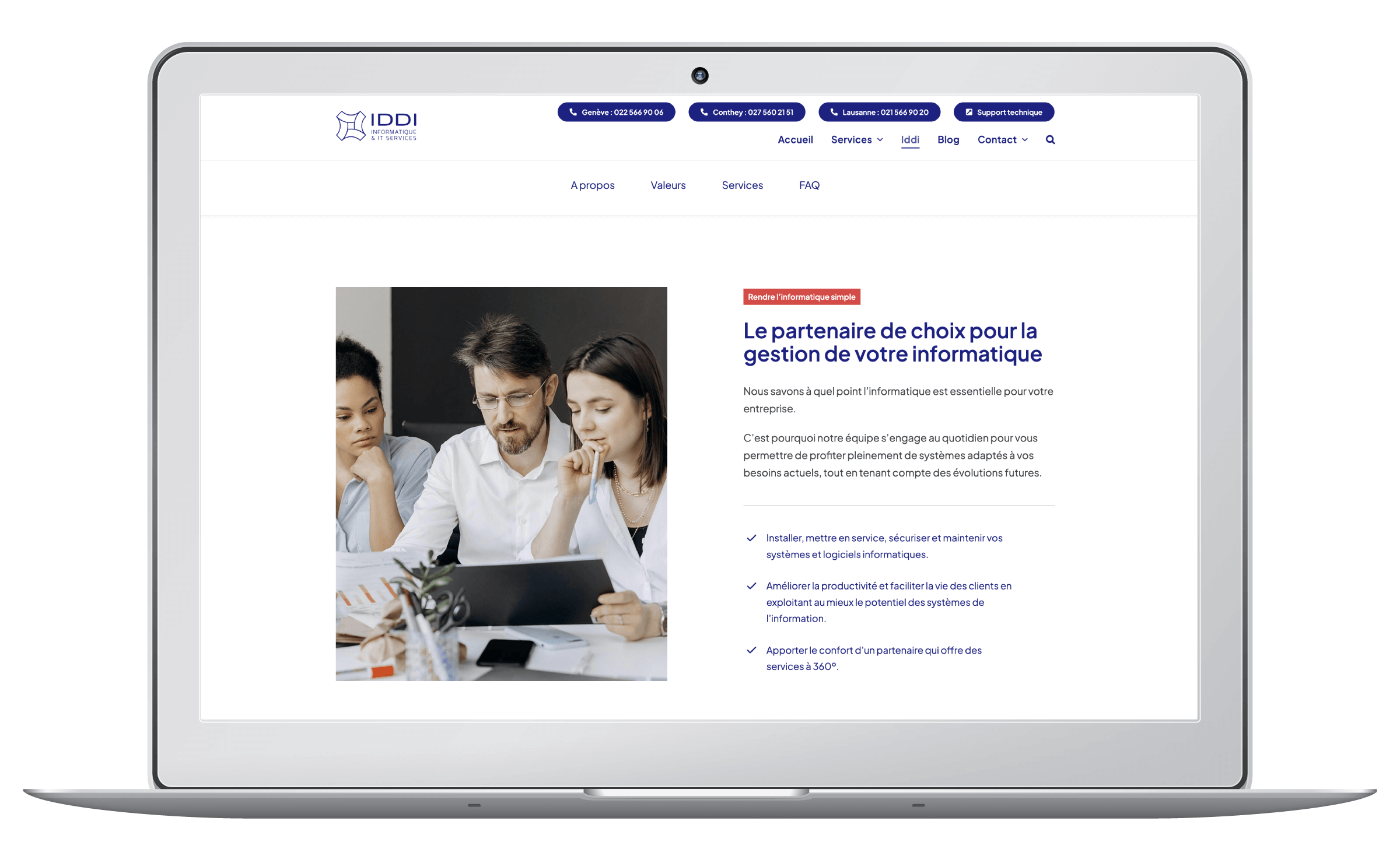 Création et référencement du site web d'une société informatique