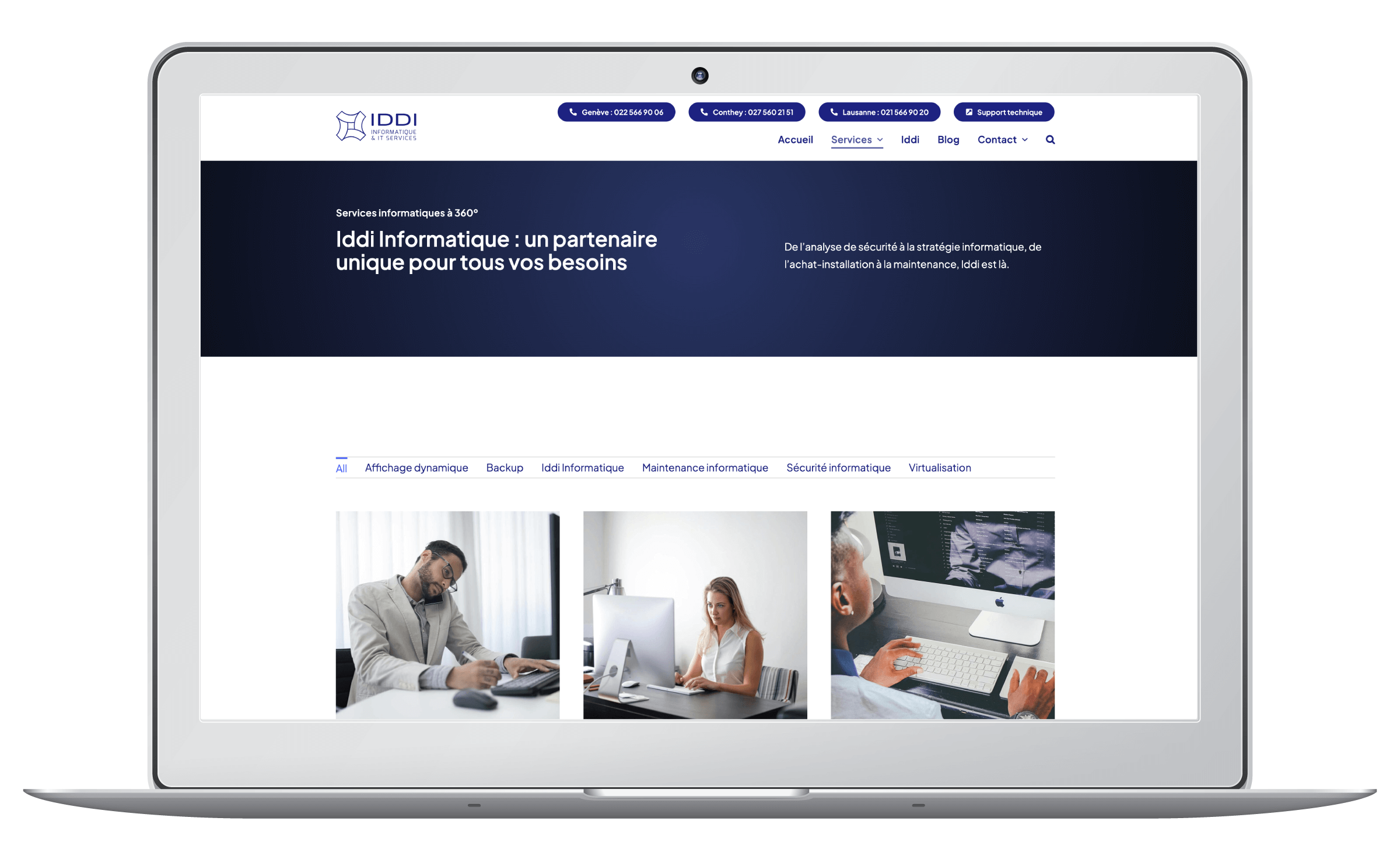 Création et référencement du site web d'une société informatique
