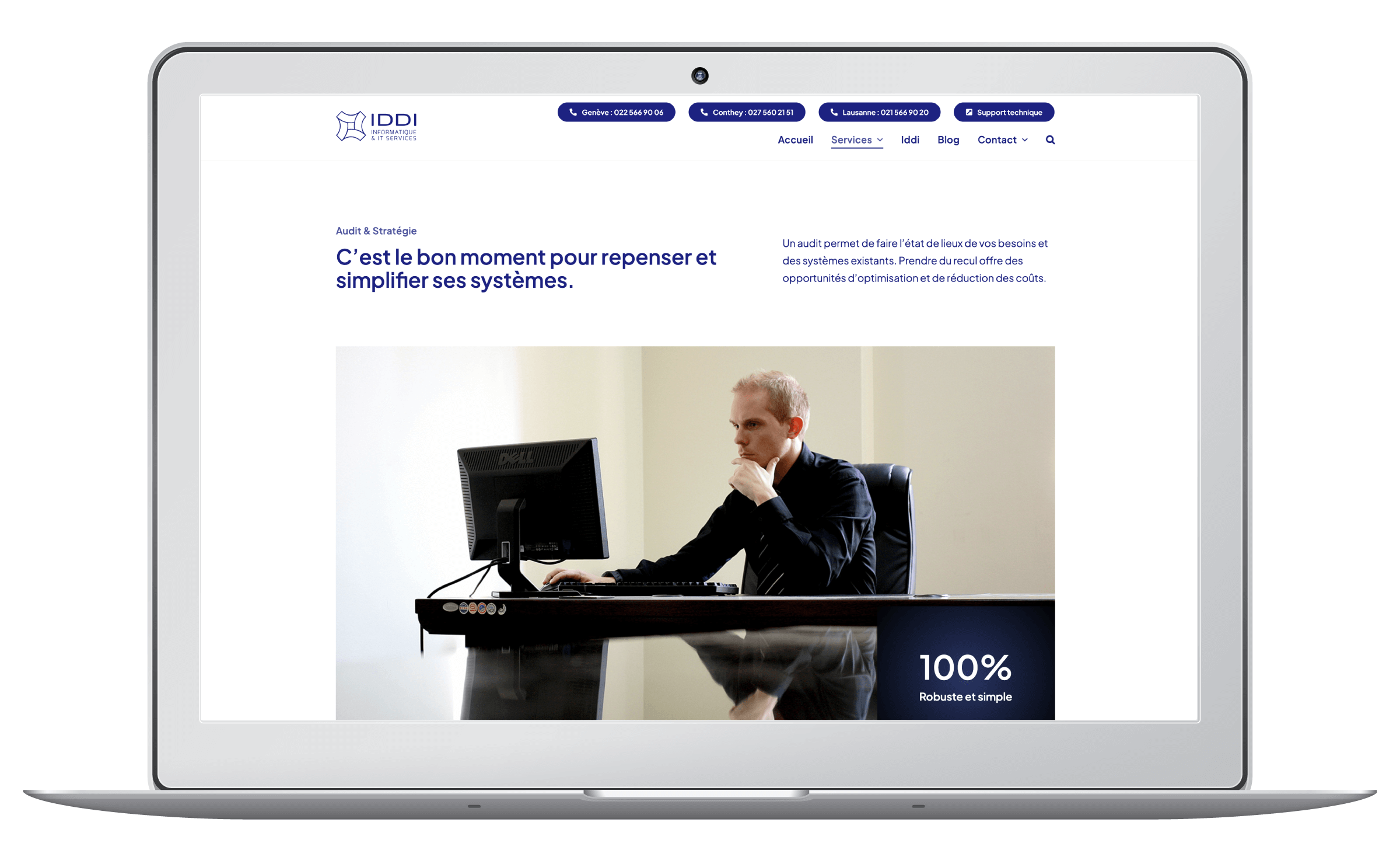 Création et référencement du site web d'une société informatique