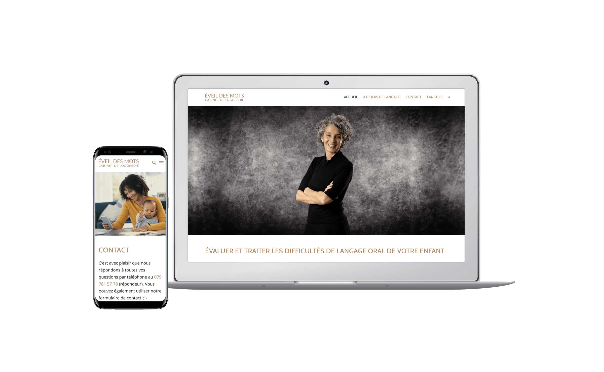 Création du site web et référencement d'un cabinet de logopédie.