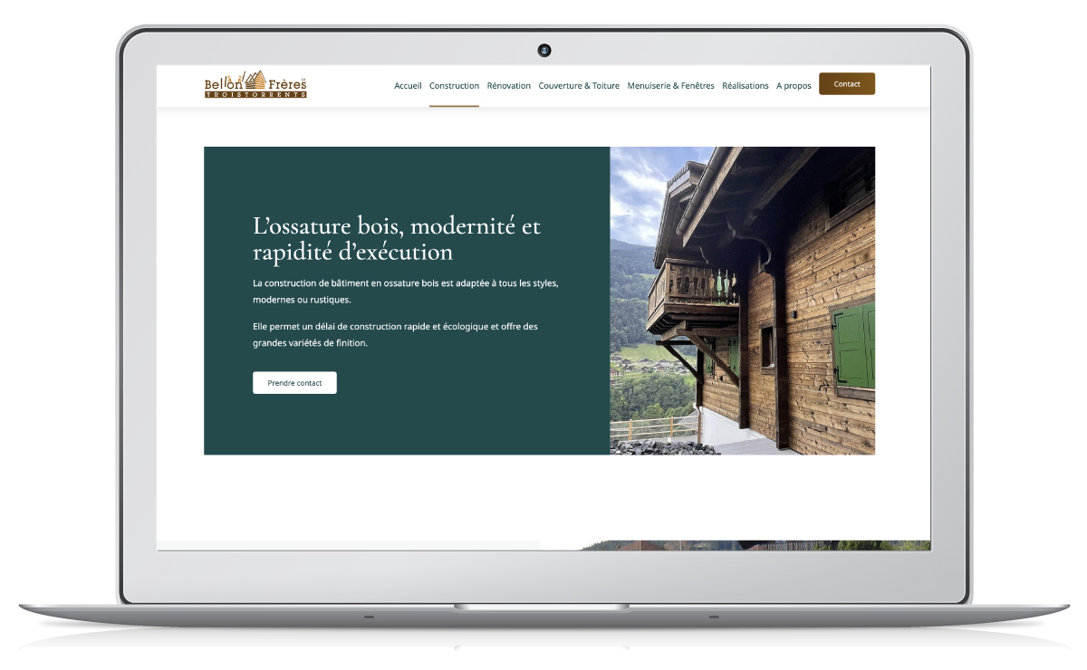 Réalisation du site internet pour la menuiserie