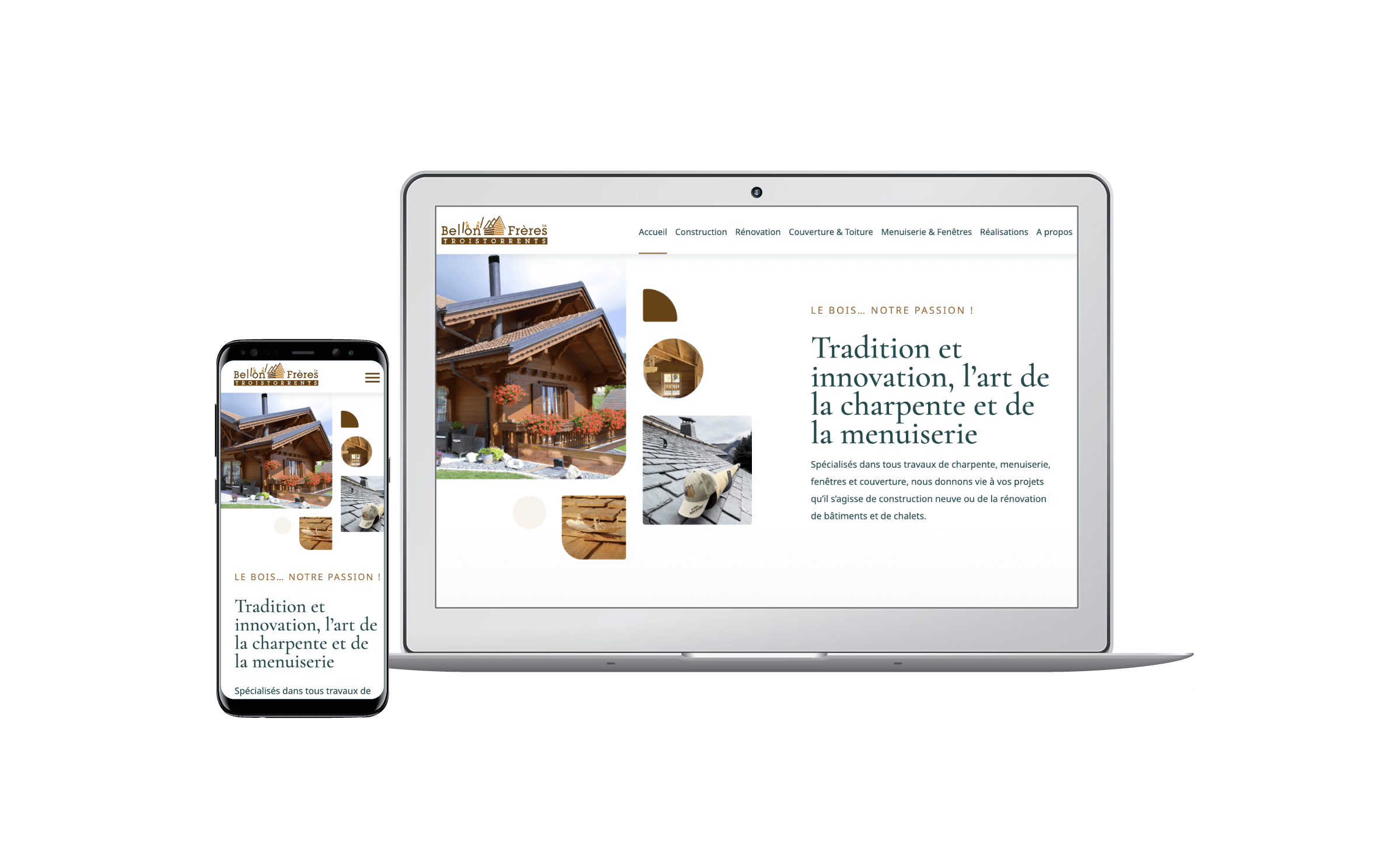 Création website du menuisier, couvreur, charpentier Bellon Frères