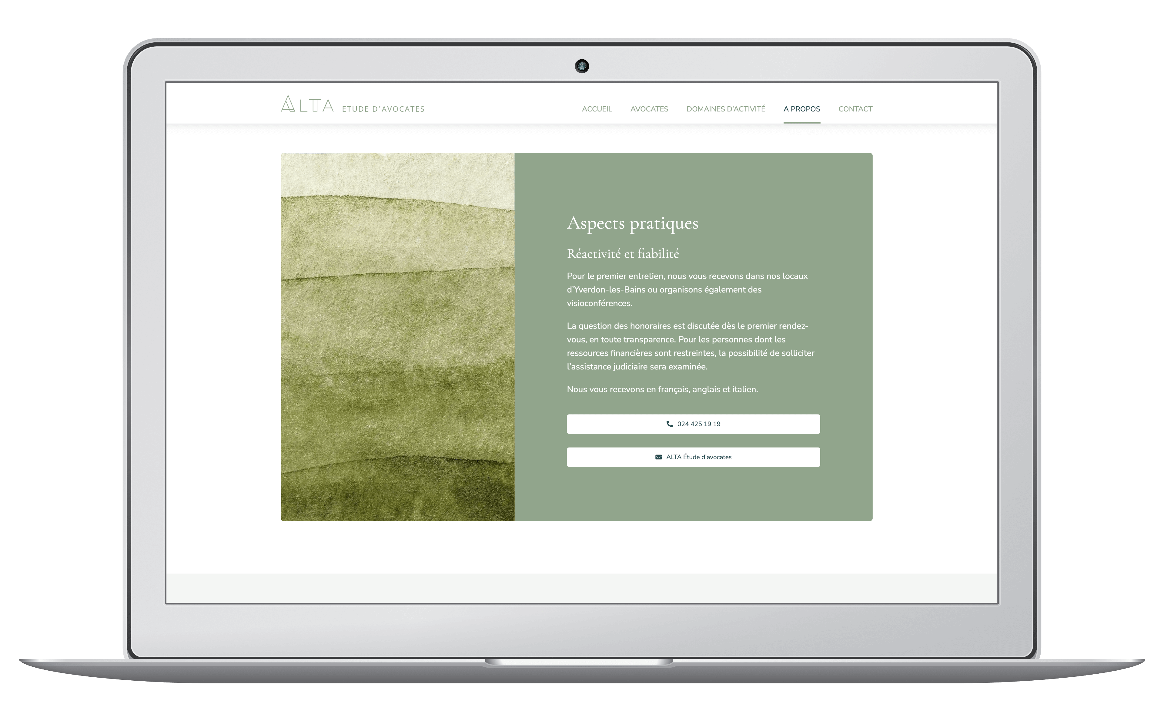 Création du site web de l'étude d'avocates