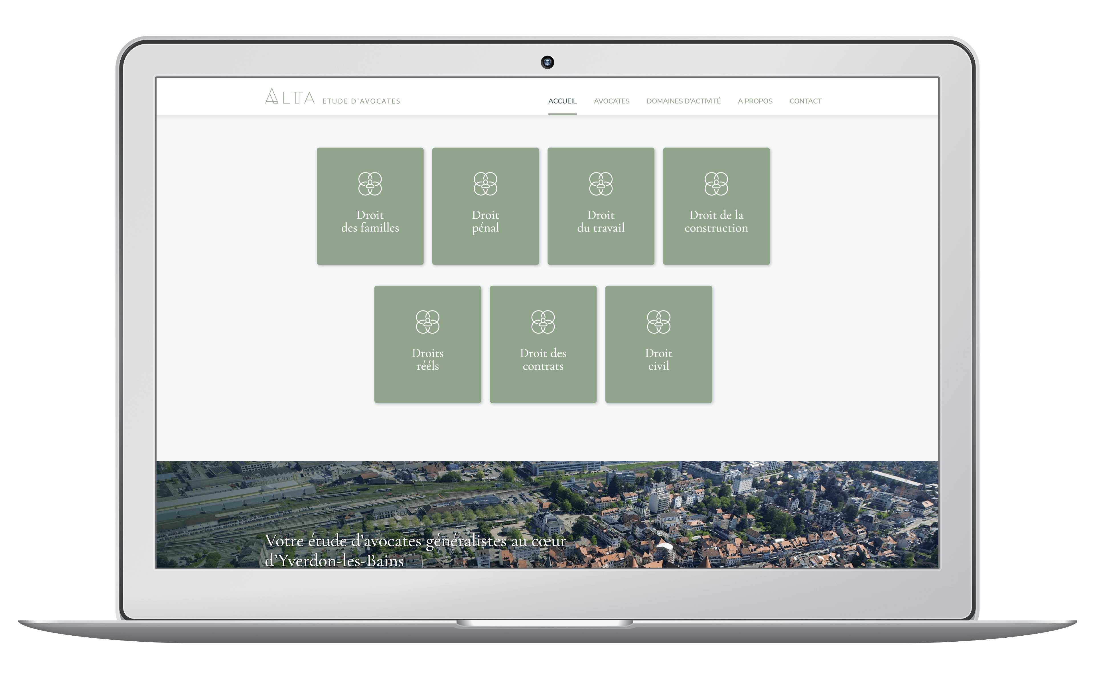 Création du site web de l'étude d'avocates, page d'acceuil